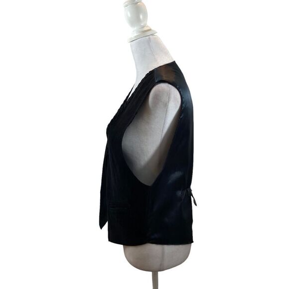 Ladies‎ Quarters Brand Black Suede Snap Button Vest Size Medium - Picture 6 of 14